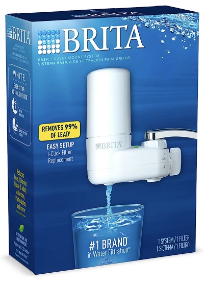 BRITA Basic Faucet Mount Water Filtration System – White