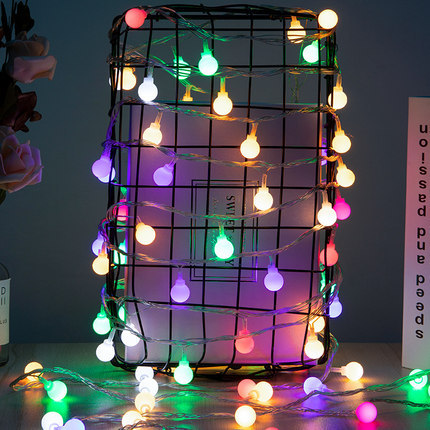 Solar Rope Lamp – Ball Shape (7m, 50 LED, Multi-Color RGB)