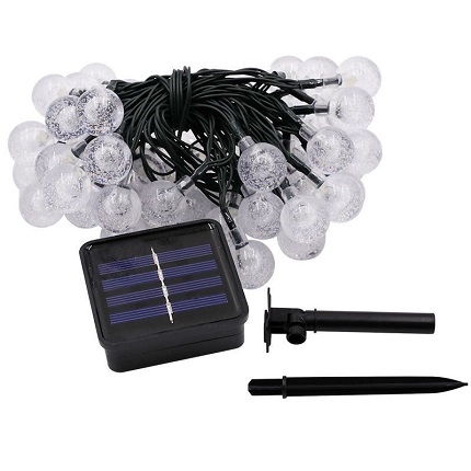 Solar Rope Lamp – Crystal Ball (Ø1.7cm, 12m, 100 LED, Warm White) - Image 3